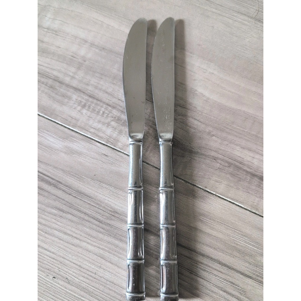Set of 2 Rebacraft REGAL BAMBOO Stainless Dinner Knives.